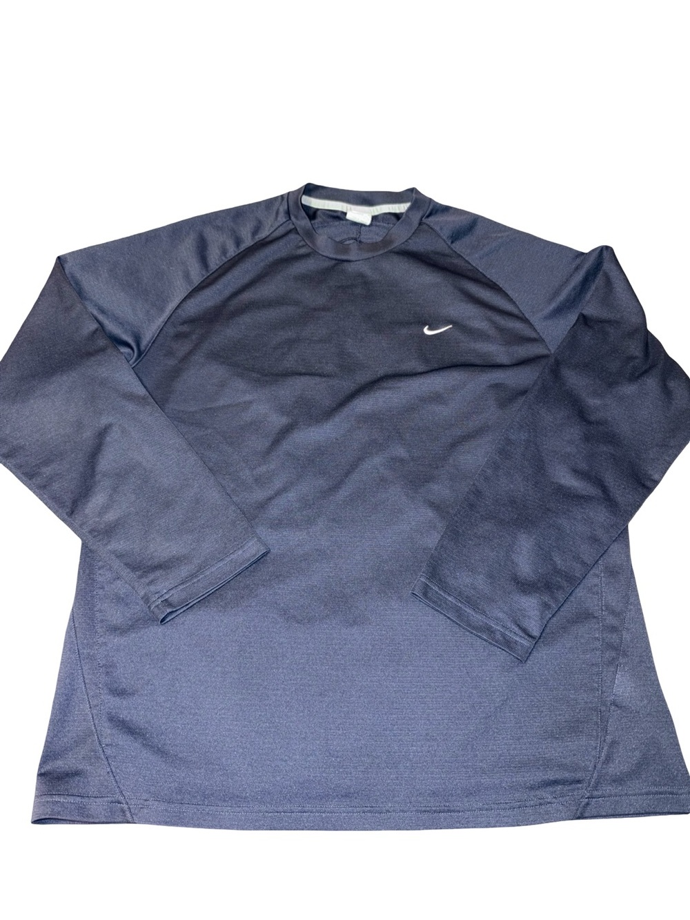 Y2K vintage Nike Men’s Dark Navy Long Sleeve Performance Tee